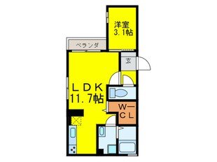 D-room下大利駅前の物件間取画像